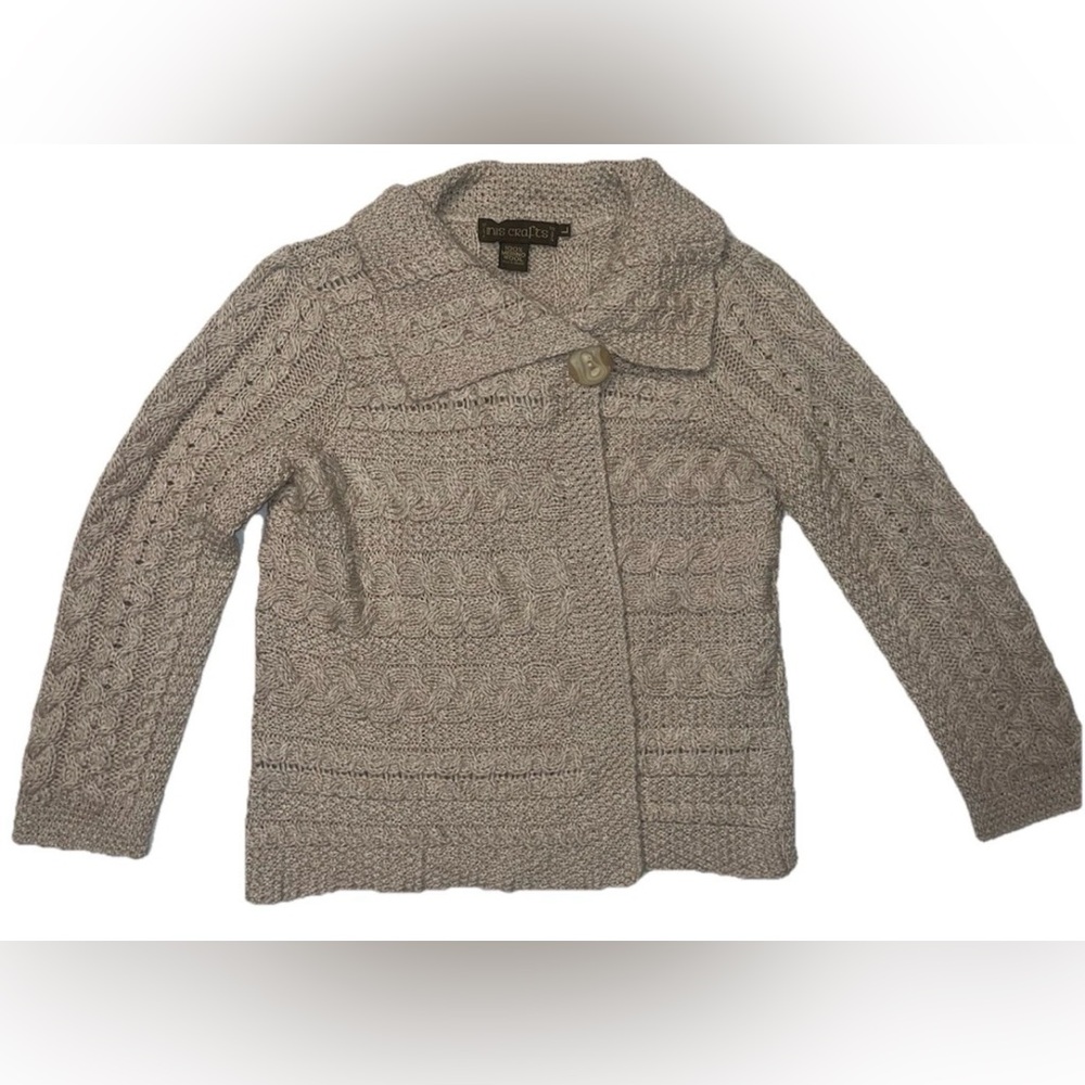 100% Merino Wool Grandma Core Sweater Cozy Cardigan